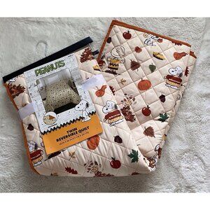 Peanuts Snoopy Charlie Brown Woodstock Autumn Fall Quilt Size TWIN 68’X86” NEW